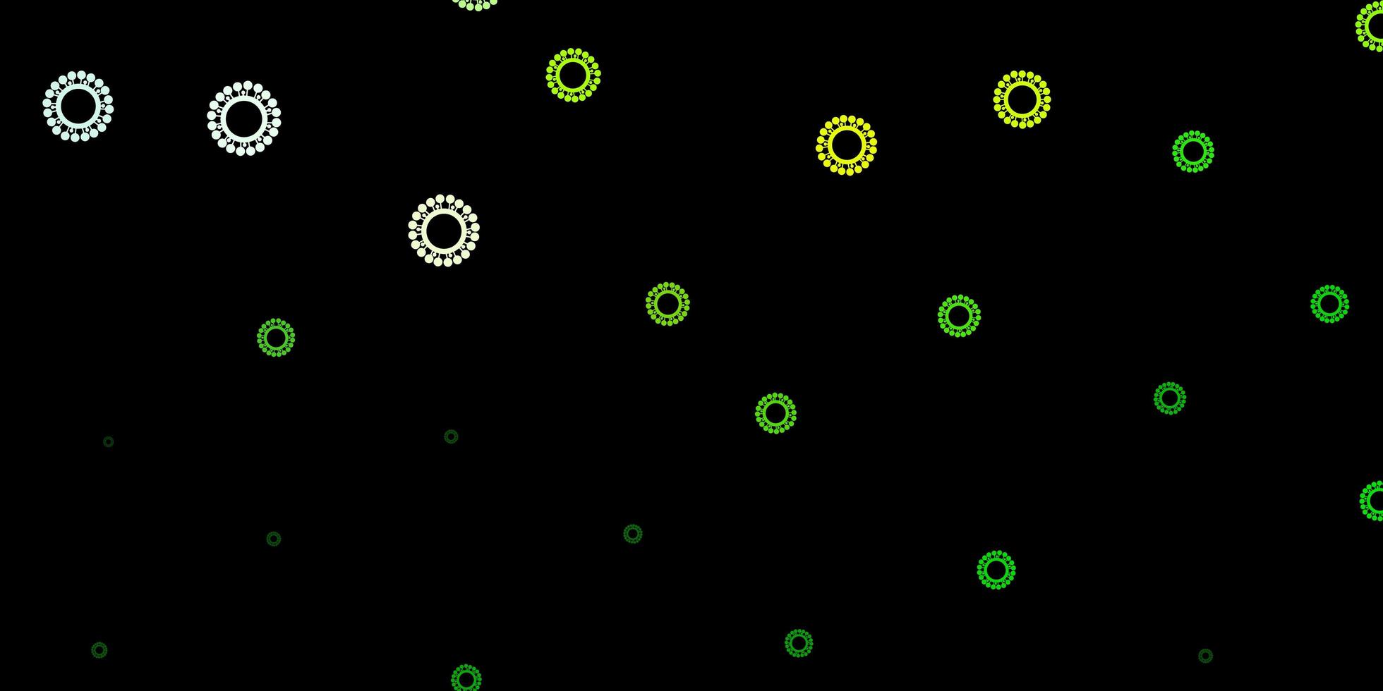 modello vettoriale verde scuro, giallo con segni di influenza.