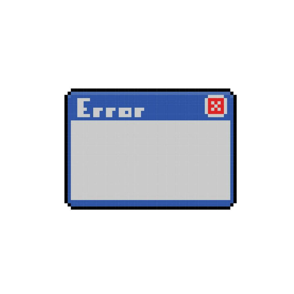 vuoto blu telaio errore cartello nel pixel arte stile vettore