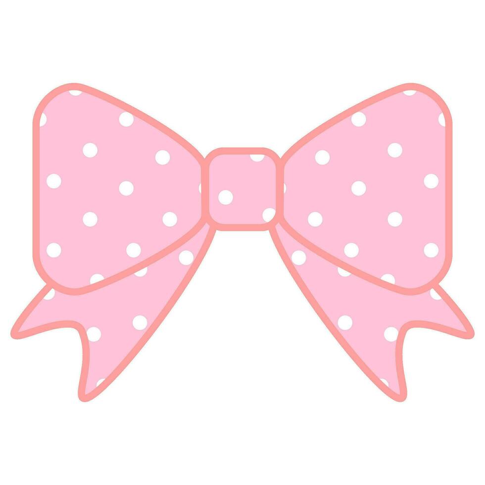 pastello rosa arco illustrazione con bianca polka puntini vettore