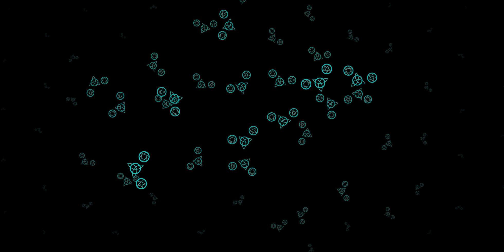 sfondo vettoriale verde scuro con simboli misteriosi.