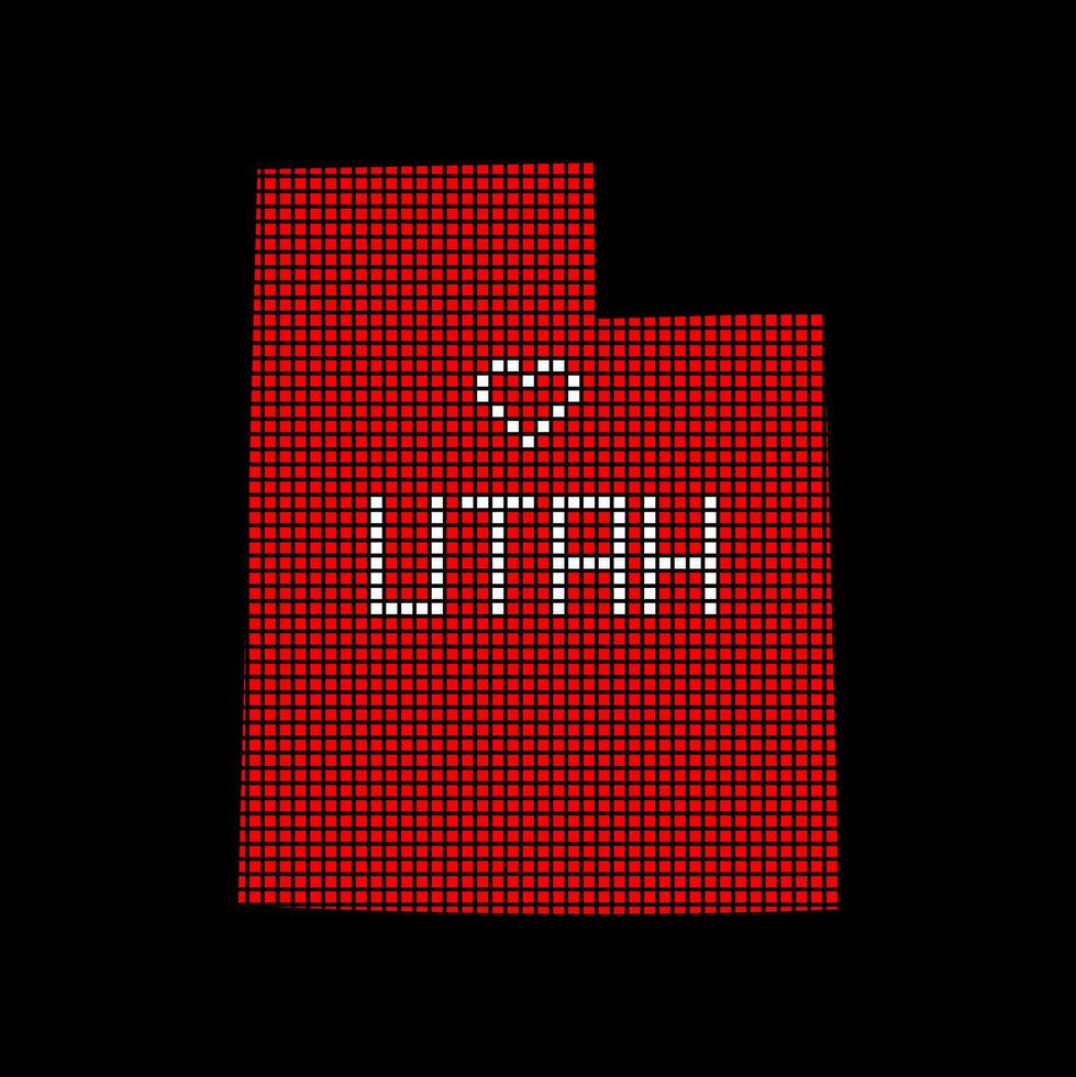 Utah Stati Uniti d'America stato carta geografica con io amore Utah tipografia. vettore