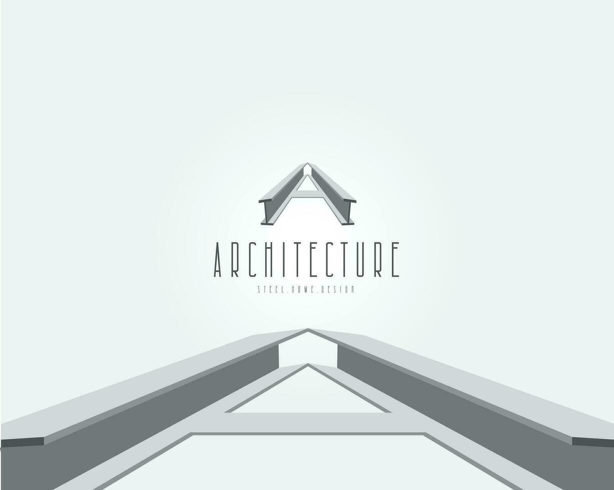 acciaio architettura logo, acciaio casa design logo vettore