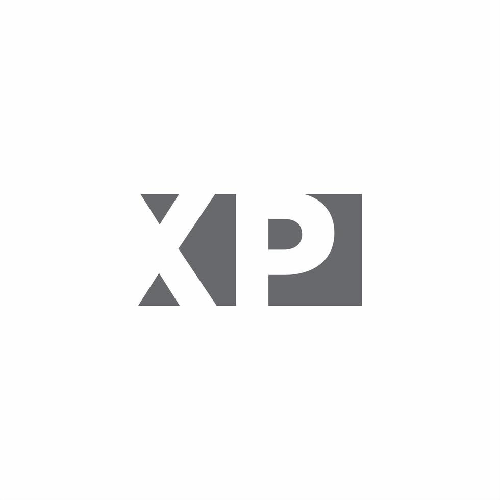 xp logo monogramma con modello di design in stile spazio negativo vettore