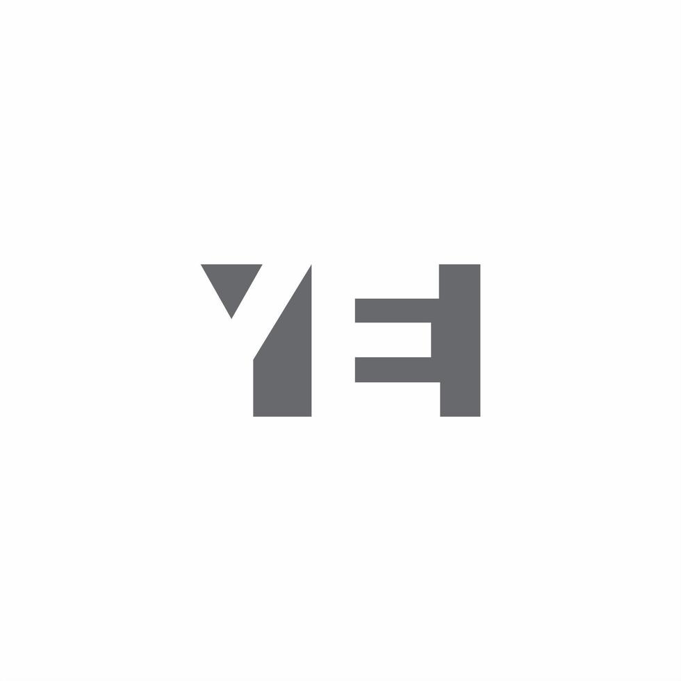 ye logo monogramma con modello di design in stile spazio negativo vettore