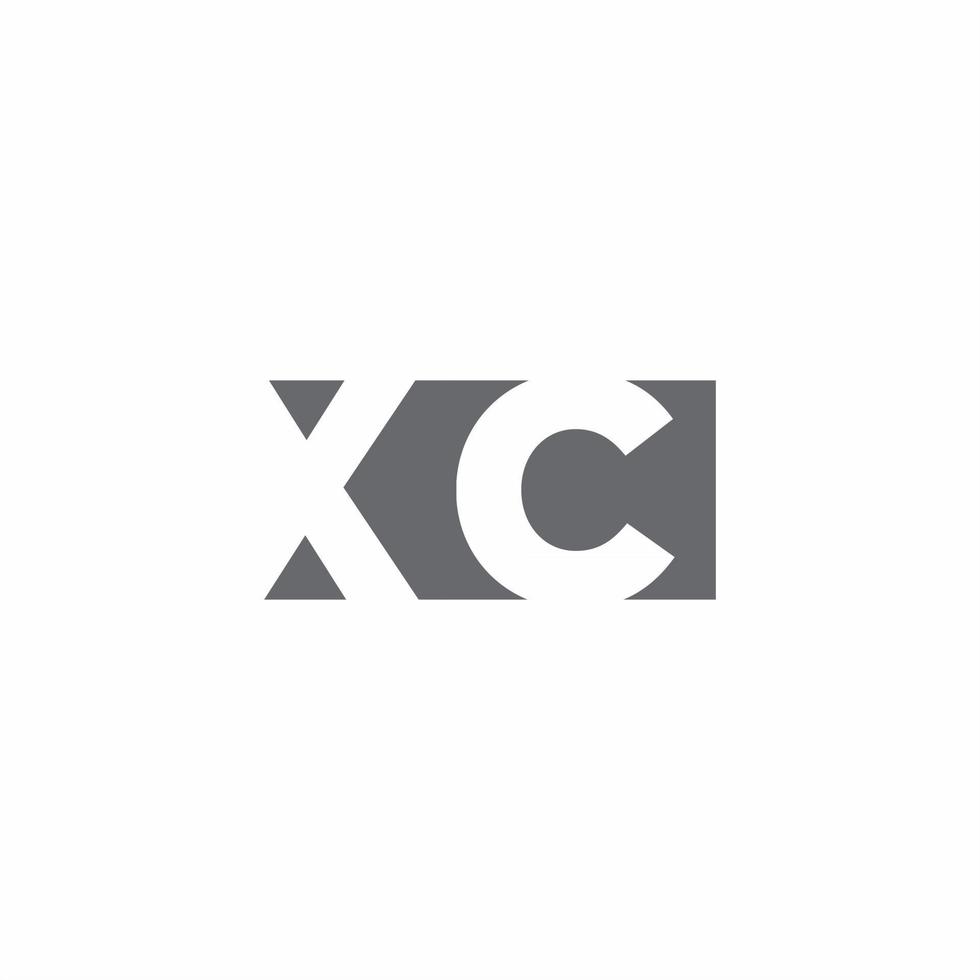 xc logo monogramma con modello di design in stile spazio negativo vettore