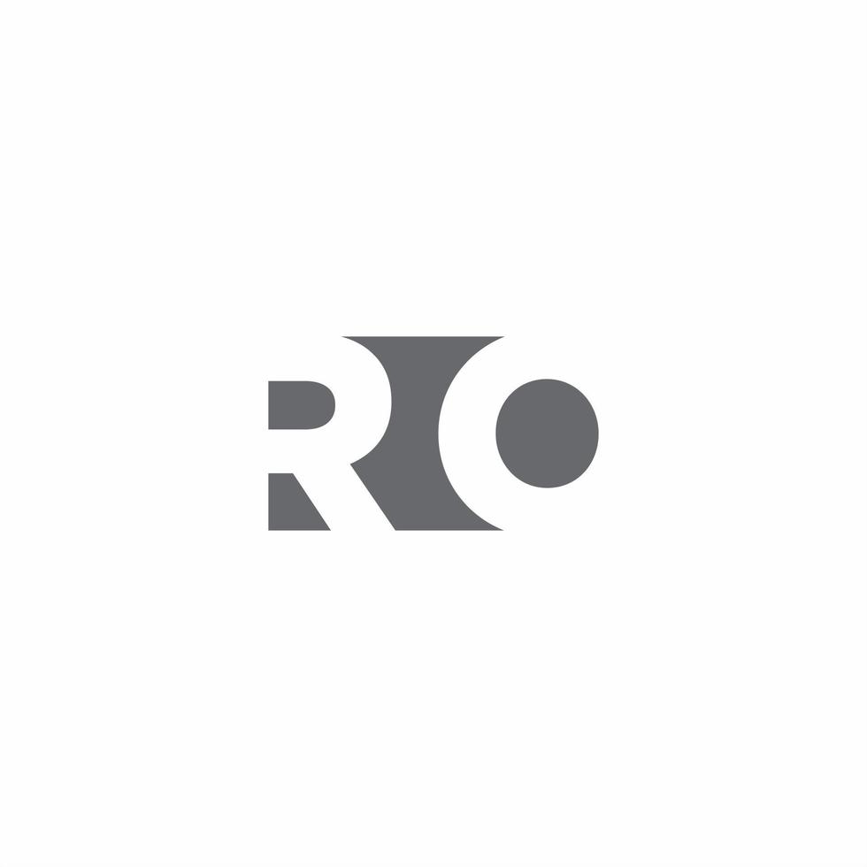 monogramma logo ro con modello di design in stile spazio negativo vettore