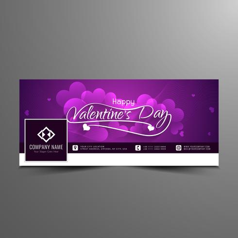 Astratto felice San Valentino elegante facebook timeline banner template vettore