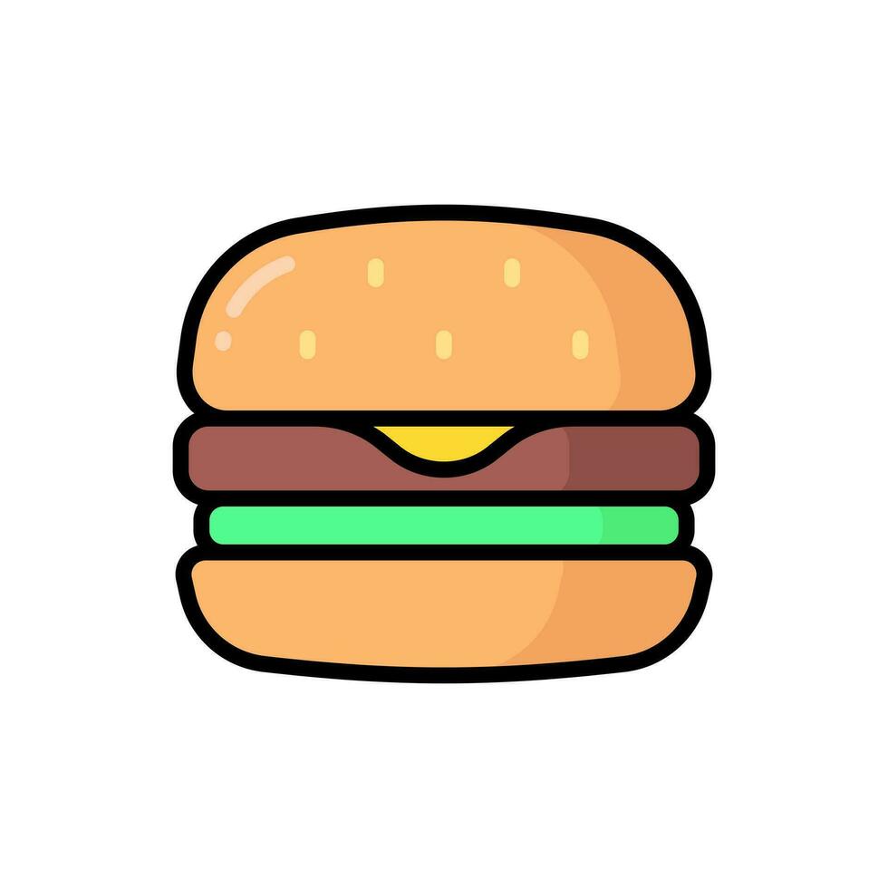 semplice hamburger diretto colore icona. il icona può essere Usato per siti web, Stampa modelli, presentazione modelli, illustrazioni, eccetera vettore
