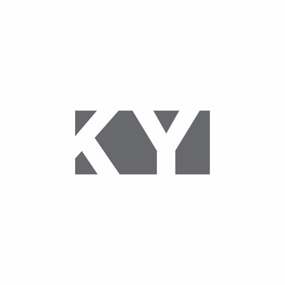 monogramma logo ky con modello di design in stile spazio negativo vettore