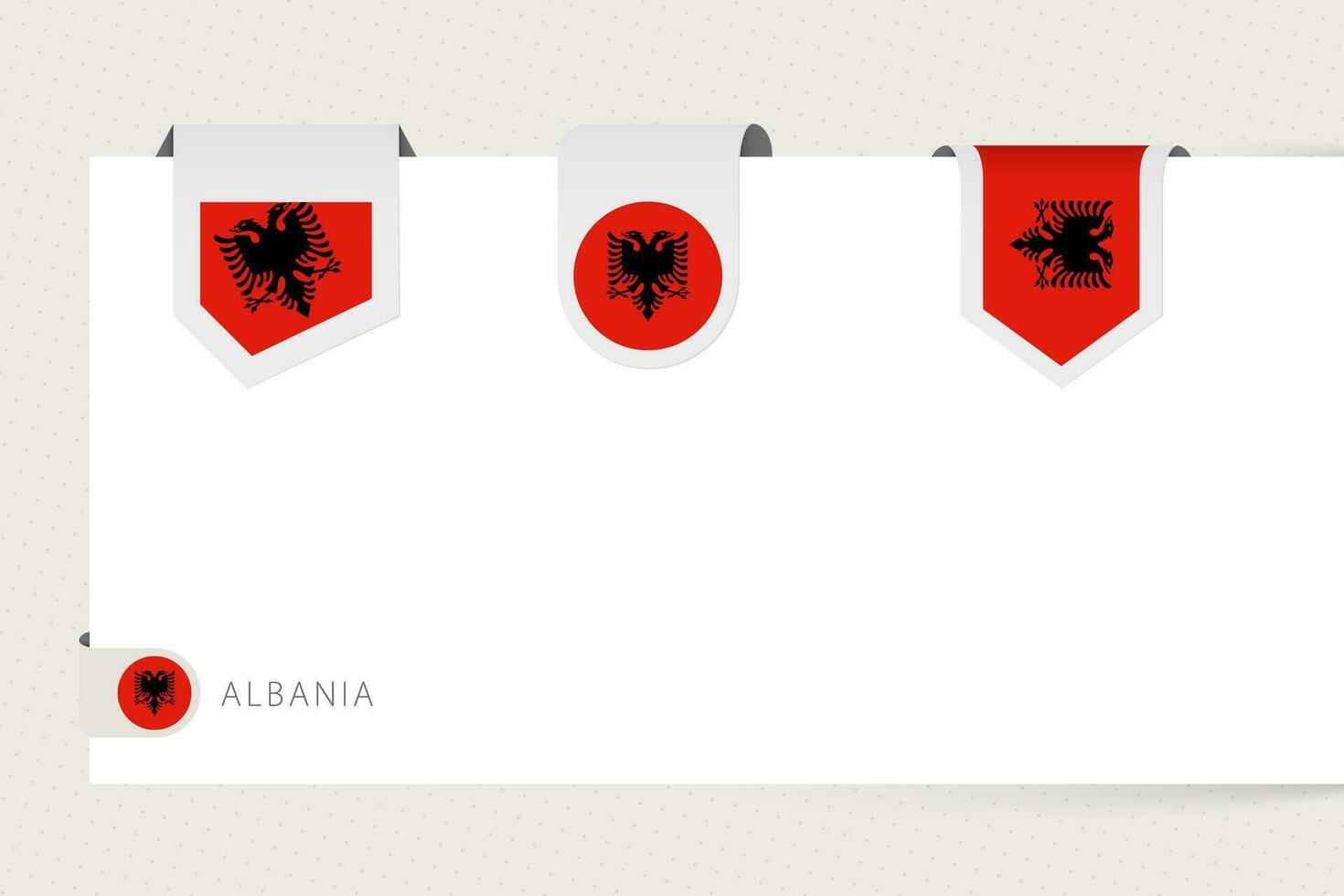 etichetta bandiera collezione di Albania nel diverso forma. nastro bandiera modello di Albania vettore
