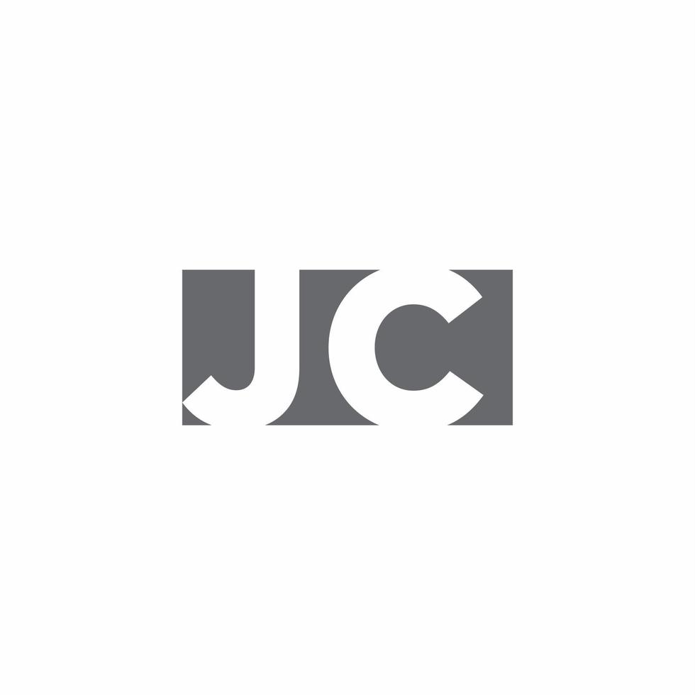 jc logo monogramma con modello di design in stile spazio negativo vettore