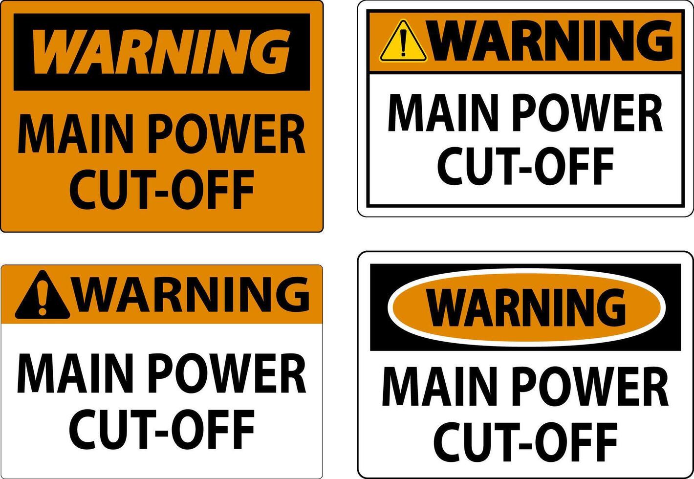 avvertimento cartello principale energia tagliare vettore