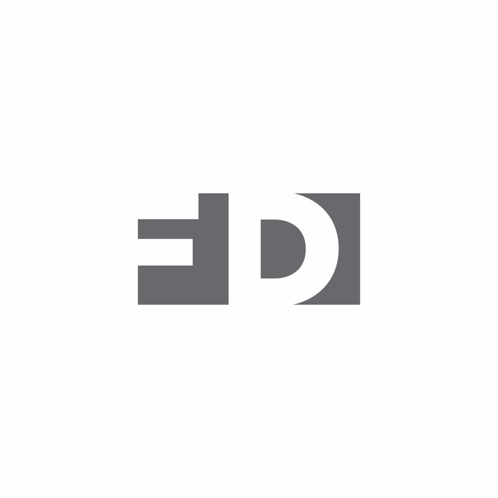 fd logo monogramma con modello di design in stile spazio negativo vettore