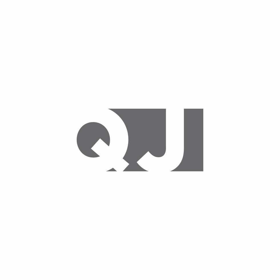 qj logo monogramma con modello di design in stile spazio negativo vettore