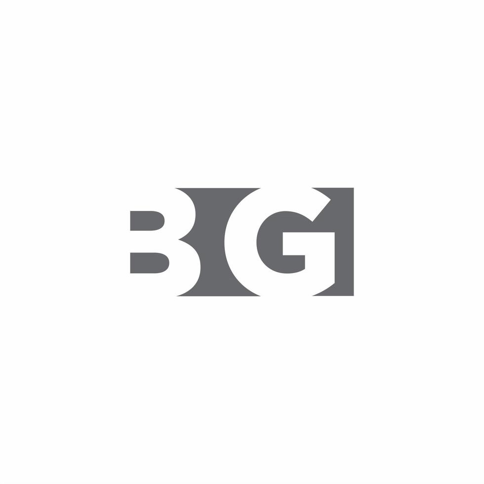 bg logo monogramma con modello di design in stile spazio negativo vettore