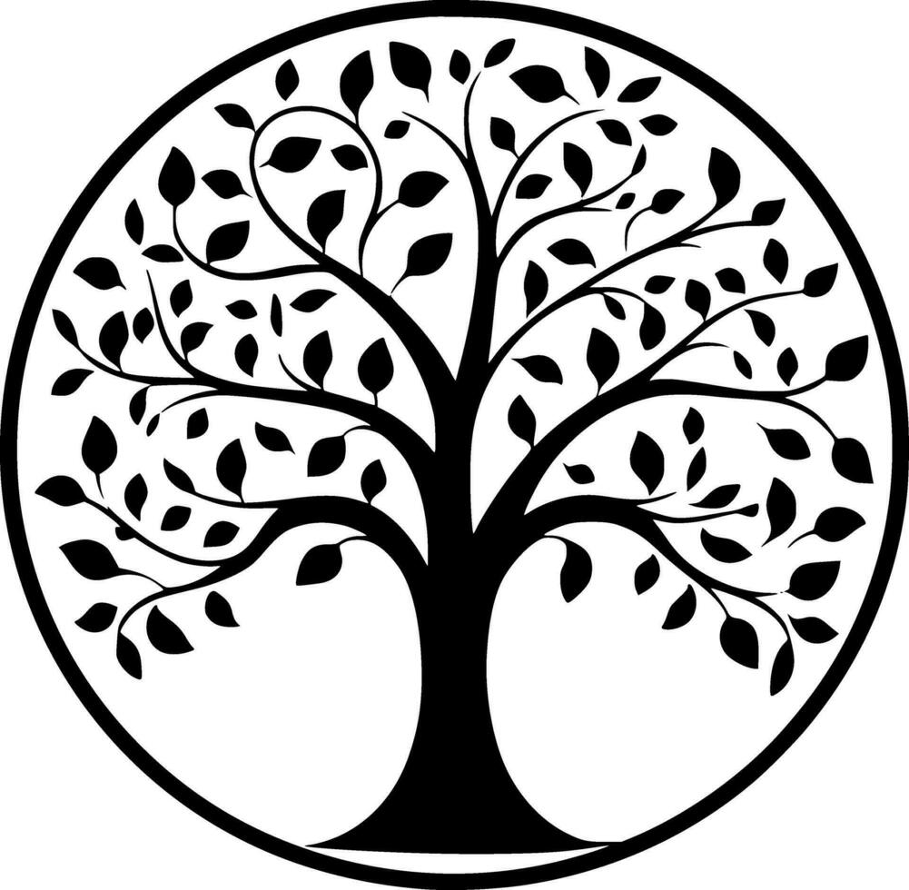 albero, minimalista e semplice silhouette - vettore illustrazione
