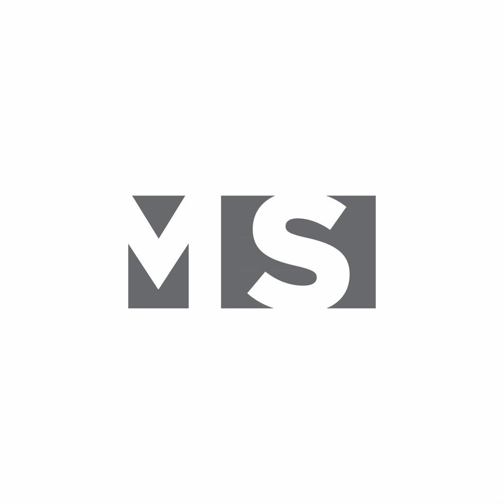 ms logo monogramma con modello di design in stile spazio negativo vettore