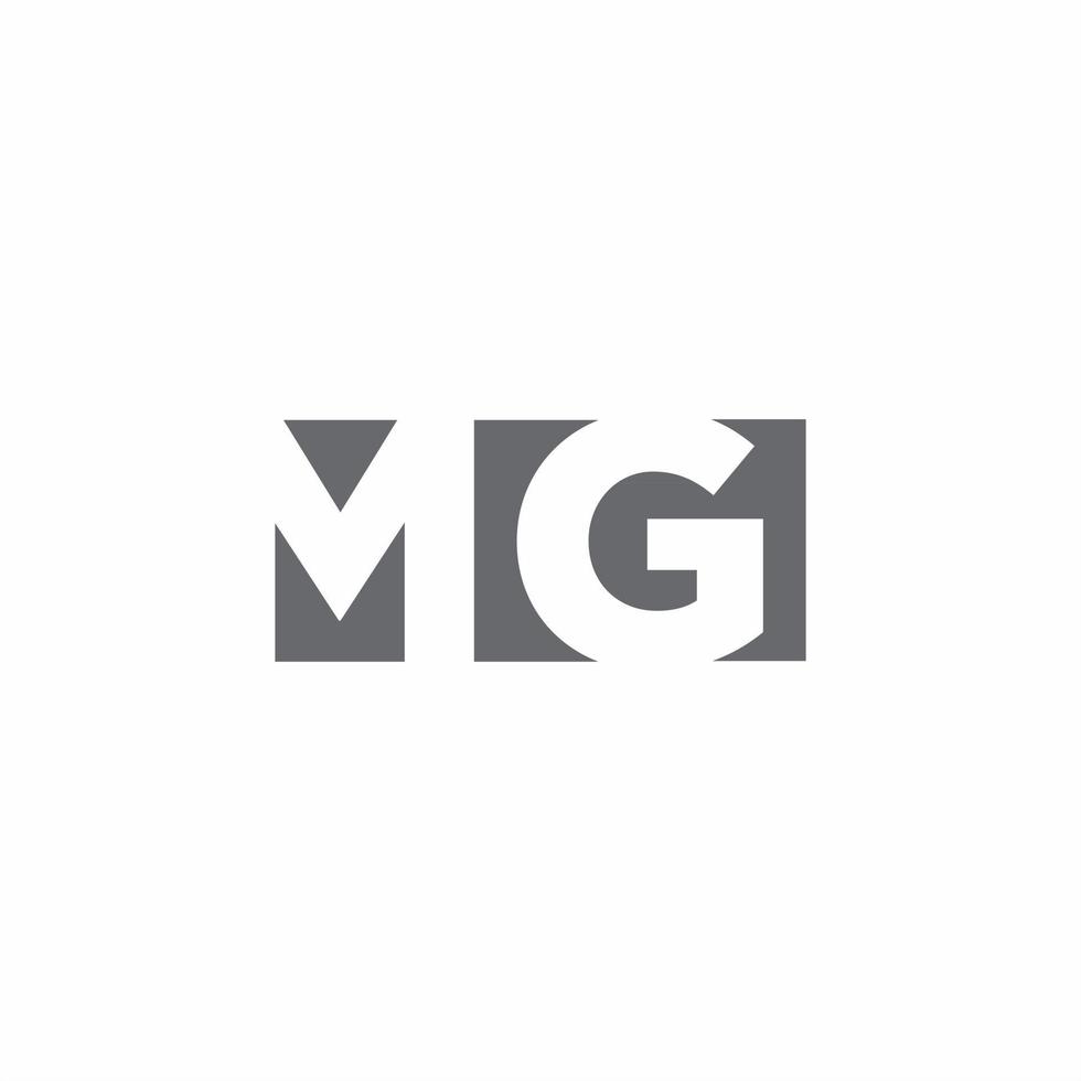 mg logo monogramma con modello di design in stile spazio negativo vettore