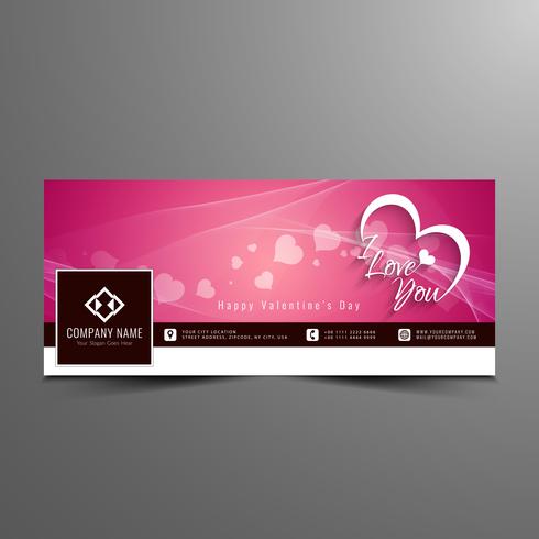 Astratto felice San Valentino elegante facebook timeline banner template vettore