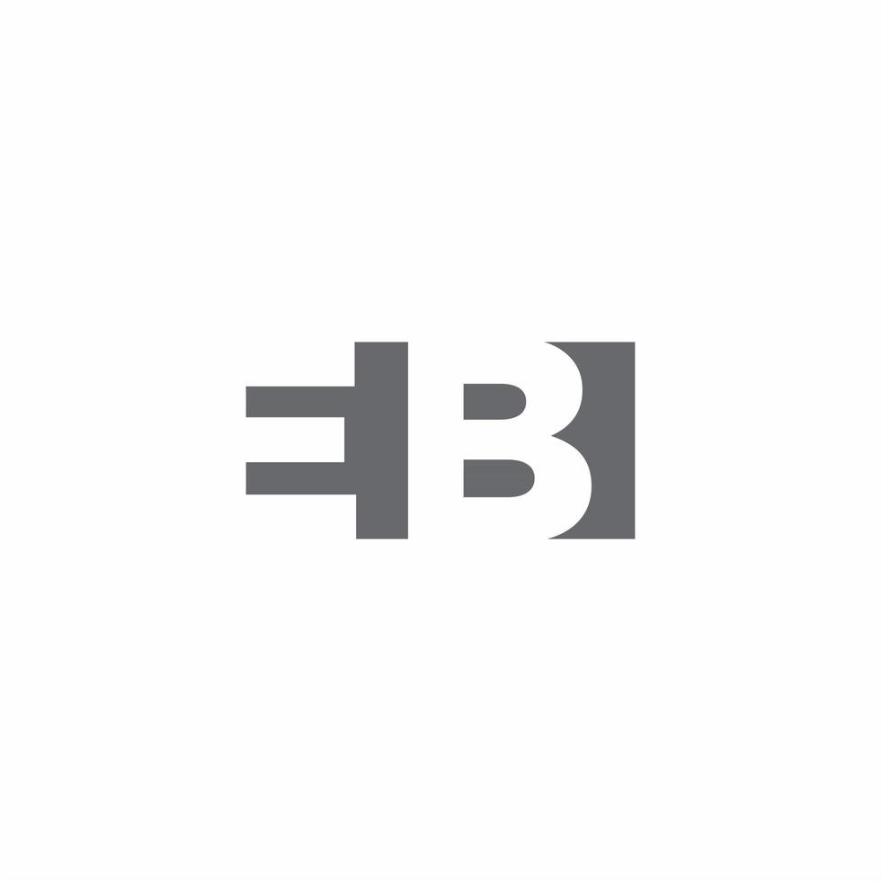 eb logo monogramma con modello di design in stile spazio negativo vettore