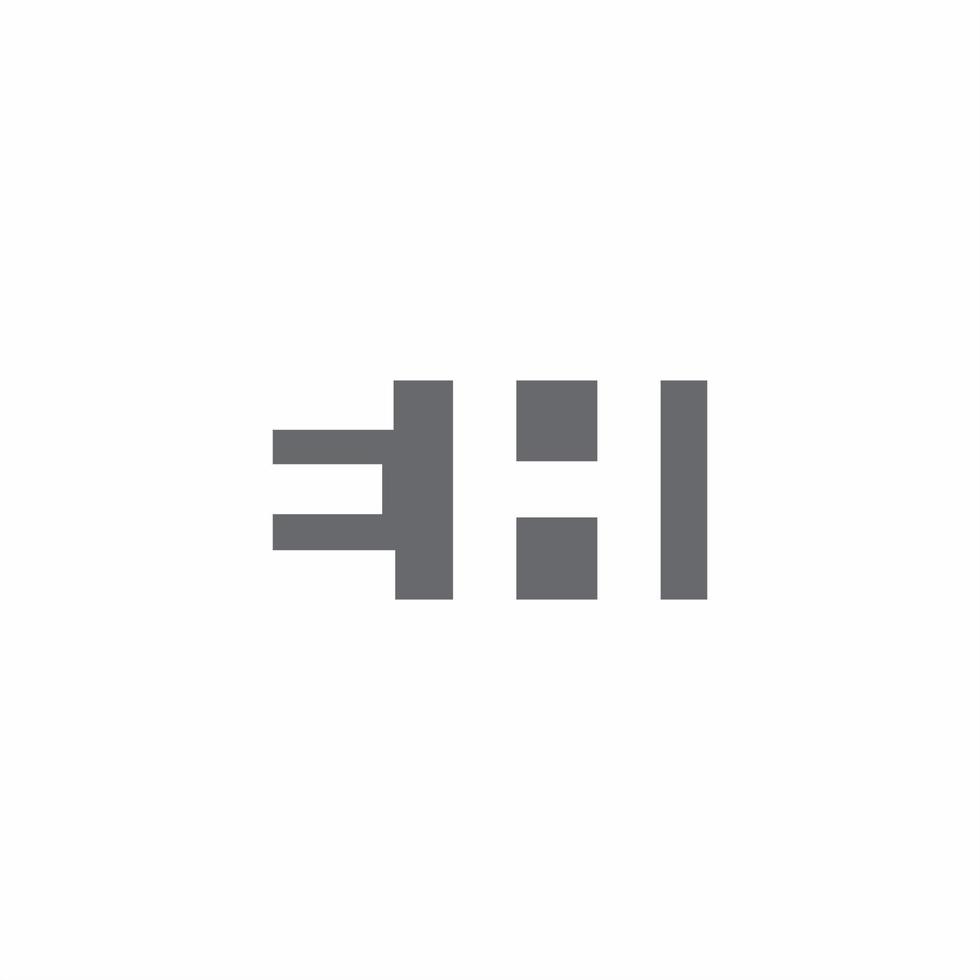 eh logo monogramma con modello di design in stile spazio negativo vettore