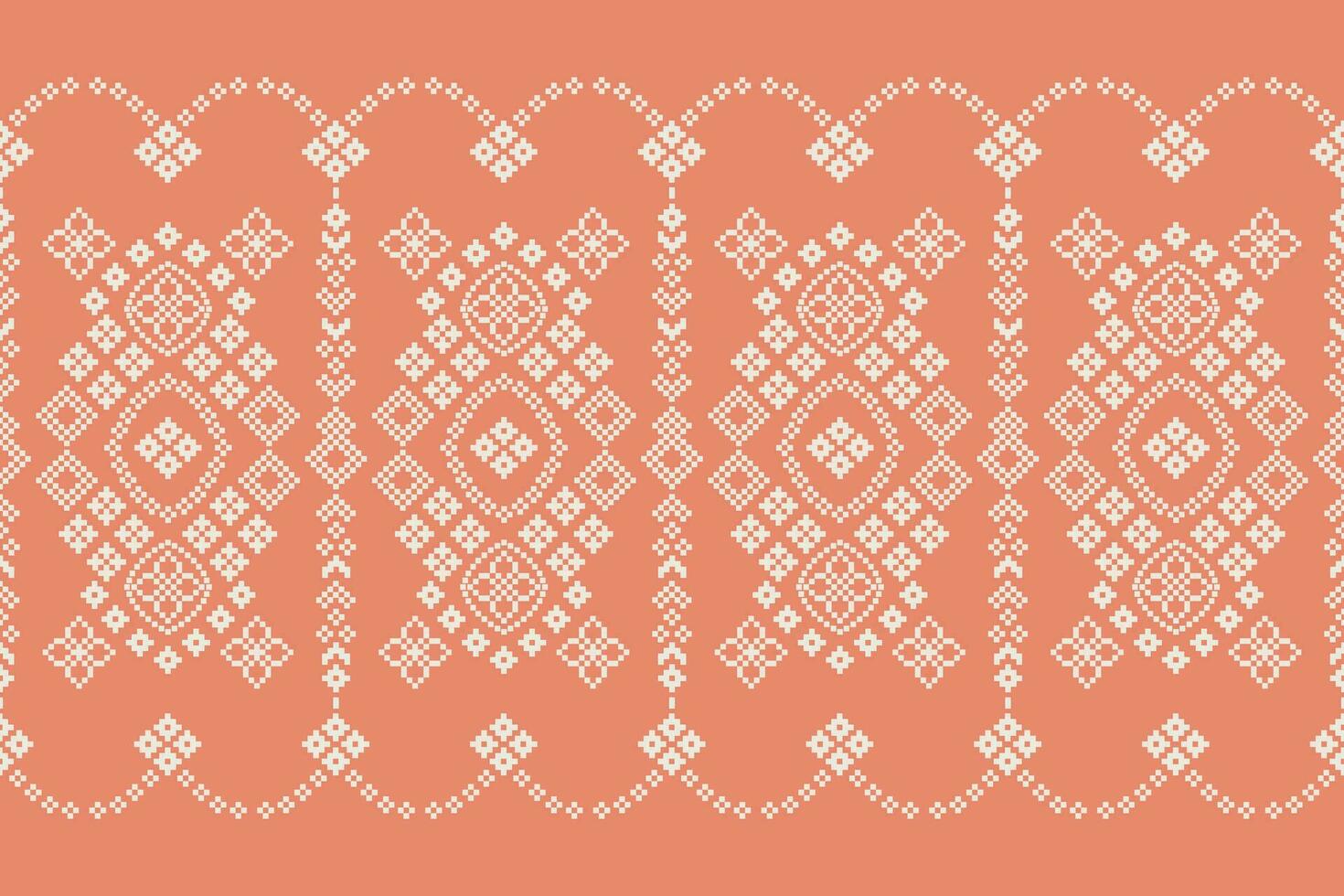 etnico geometrico tessuto modello attraversare punto.ikat ricamo etnico orientale pixel modello rosa oro rosa sfondo. astratto, vettore, illustrazione. trama, cornice, motivi, seta, San Valentino rosa sfondo. vettore