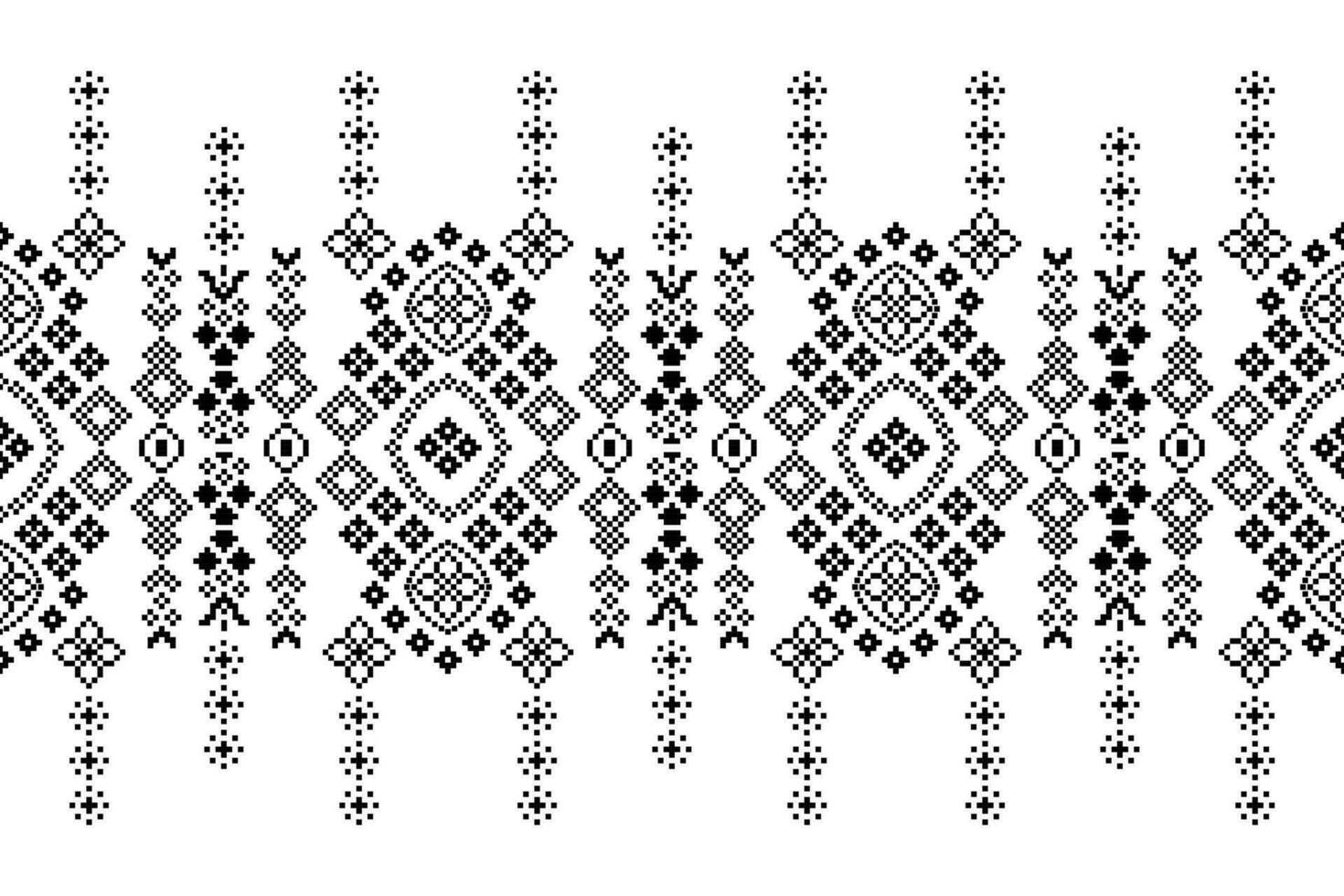 etnico geometrico tessuto modello attraversare punto.ikat ricamo etnico orientale pixel nero bianca sfondo. astratto, vettore, illustrazione. trama, abbigliamento, cornice, decorazione, motivi, seta sfondo. vettore