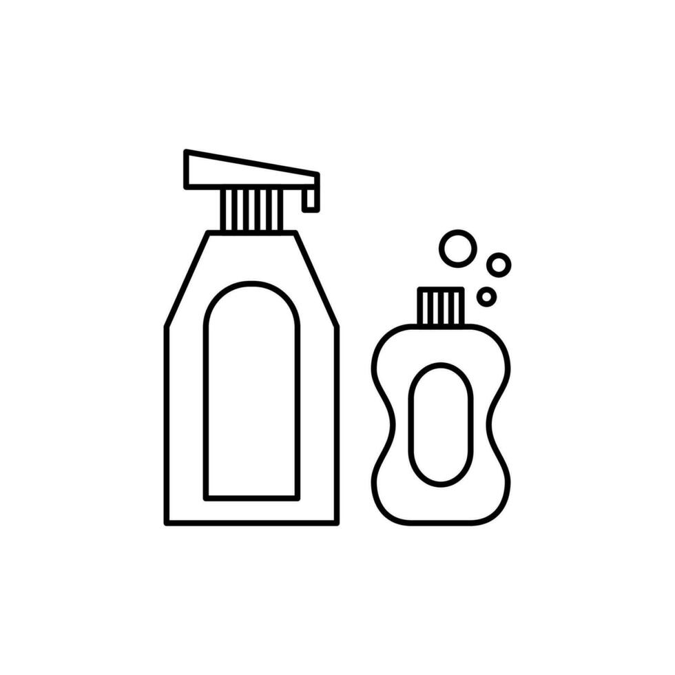 shampoo e sapone linea icona. minimo, sottile, semplice e pulire. Usato per logo, simbolo, cartello, ragnatela, mobile e Infografica vettore