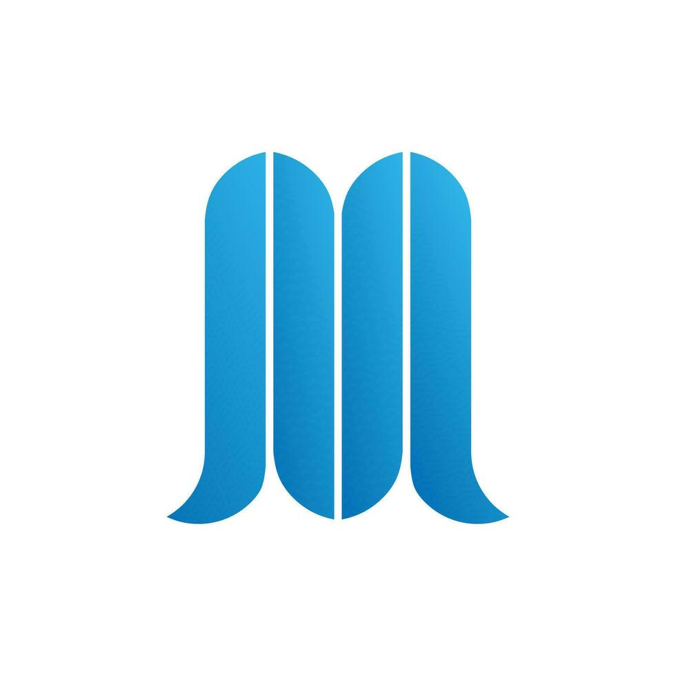 creativo quest'ultimo m logo, blu, semplice, pulire, iniziale logo, vettore