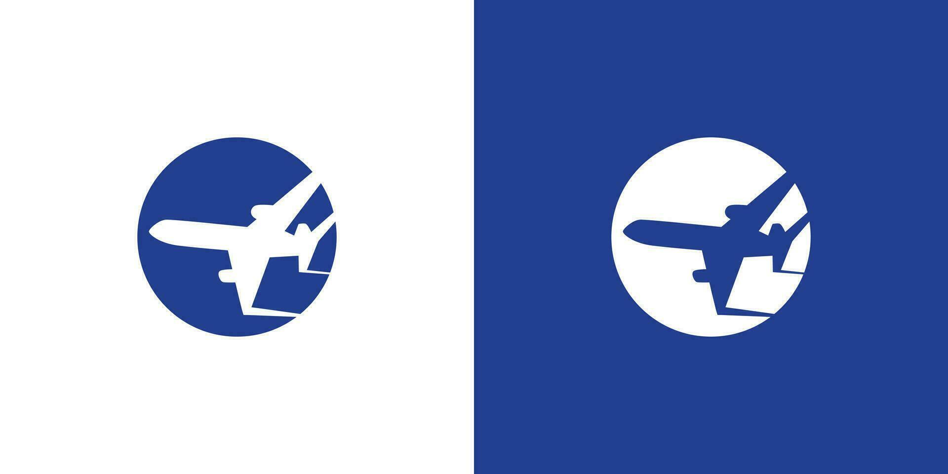 moderno e unico aereo viaggio logo design vettore