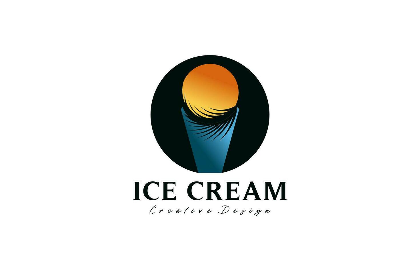 design un' a tema solare ghiaccio crema logo con un' naturale concetto vettore