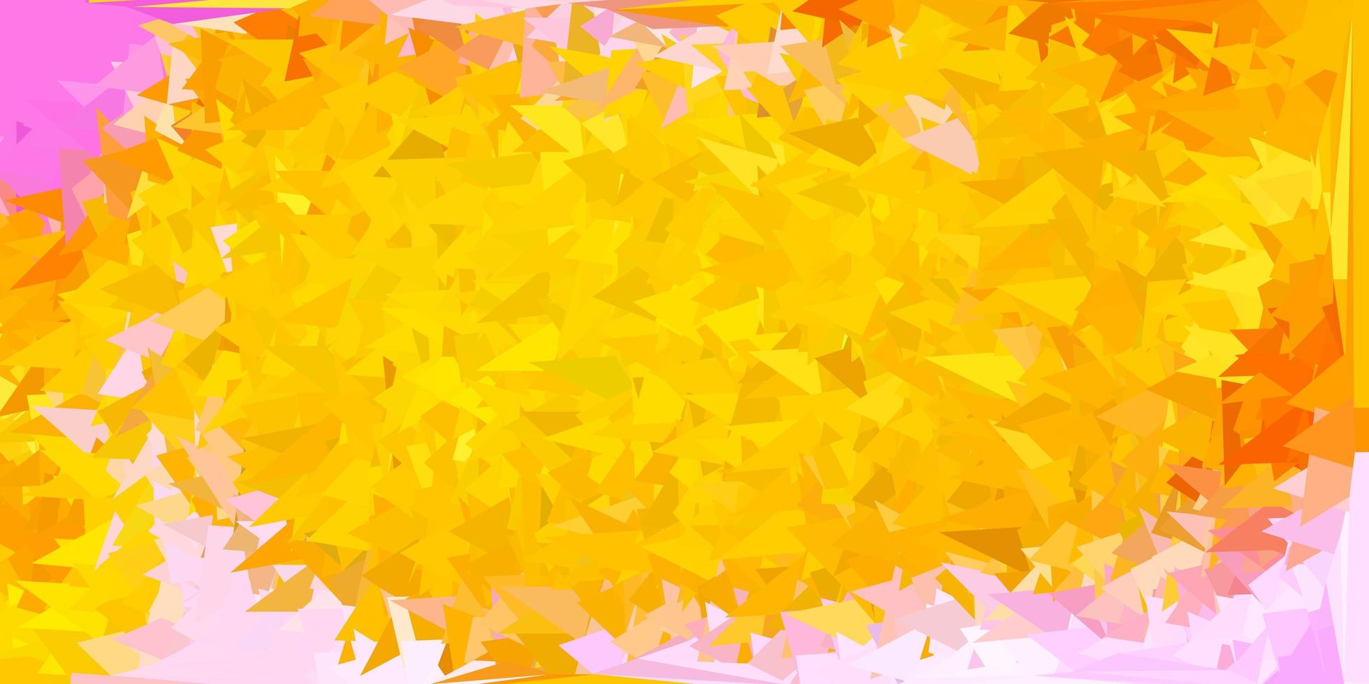 disegno a mosaico triangolo vettoriale rosa chiaro, giallo.