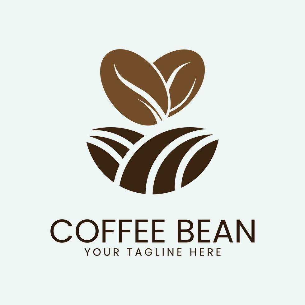 caffè fagiolo logo vettore illustrazione design
