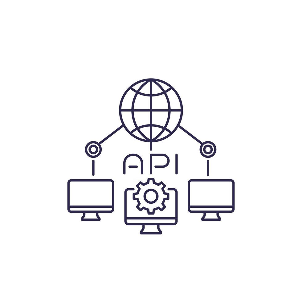 icona della linea del vettore API di rete