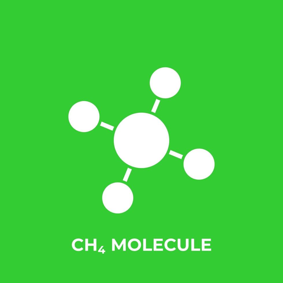 molecola di metano, icona vettoriale ch4