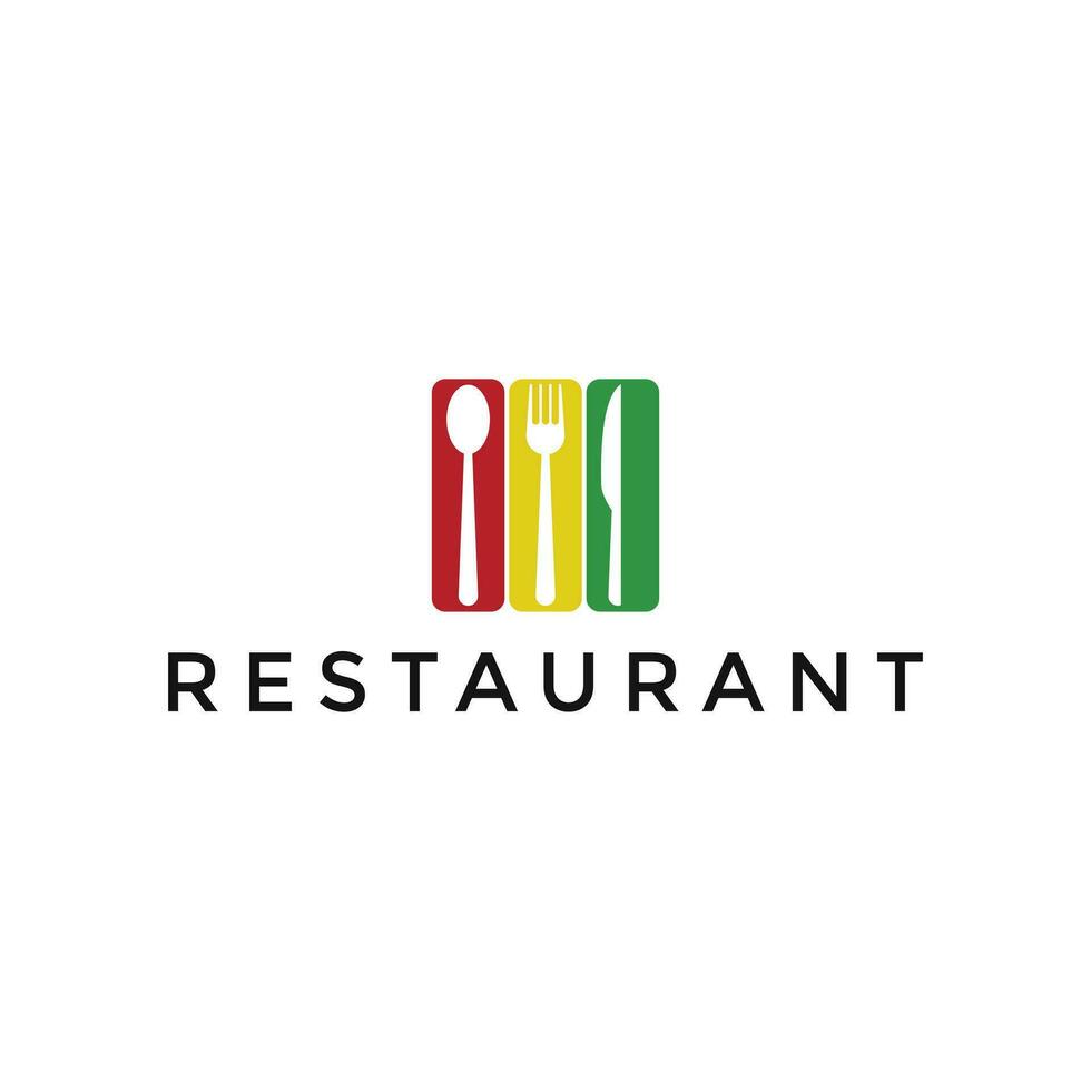 cucchiaio, forchetta e coltello simbolo grafico vettore illustrazione grande logo per ristorante
