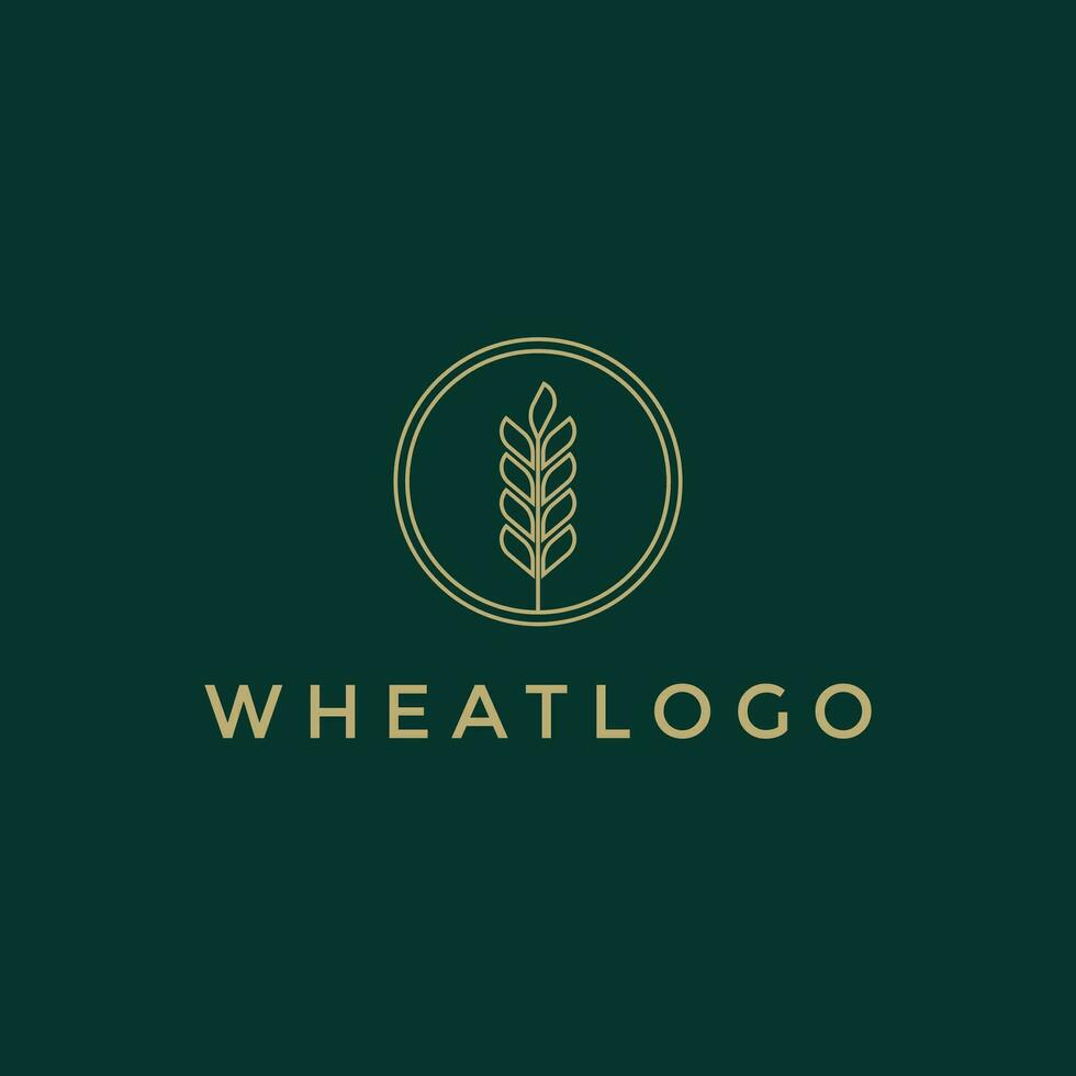 cerchio agricoltura grano Grano minimalista logo design modello vettore