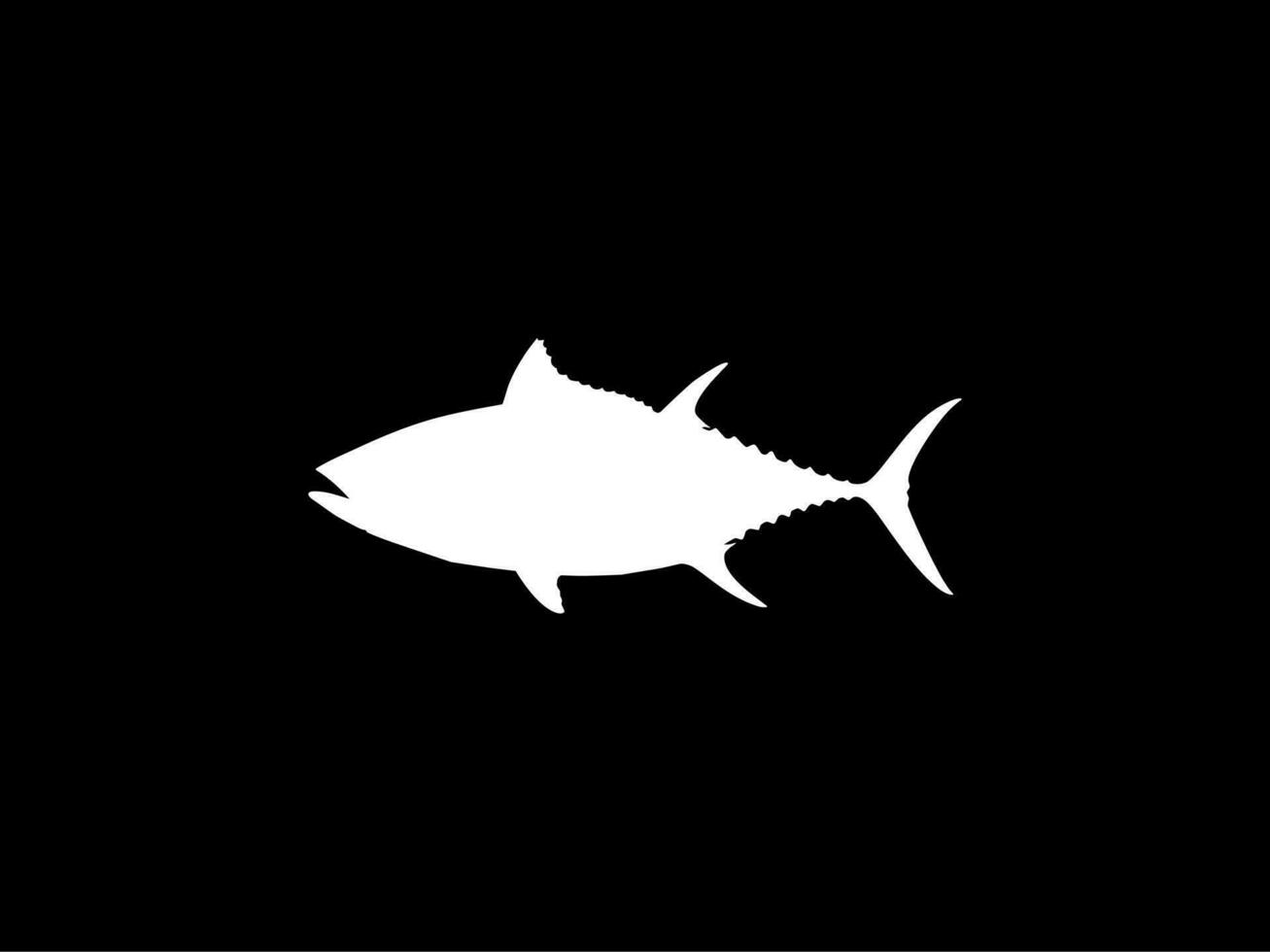 piatto stile silhouette di il tonno pesce, può uso per logo genere, arte illustrazione, pittogramma, sito web o grafico design elemento. vettore illustrazione