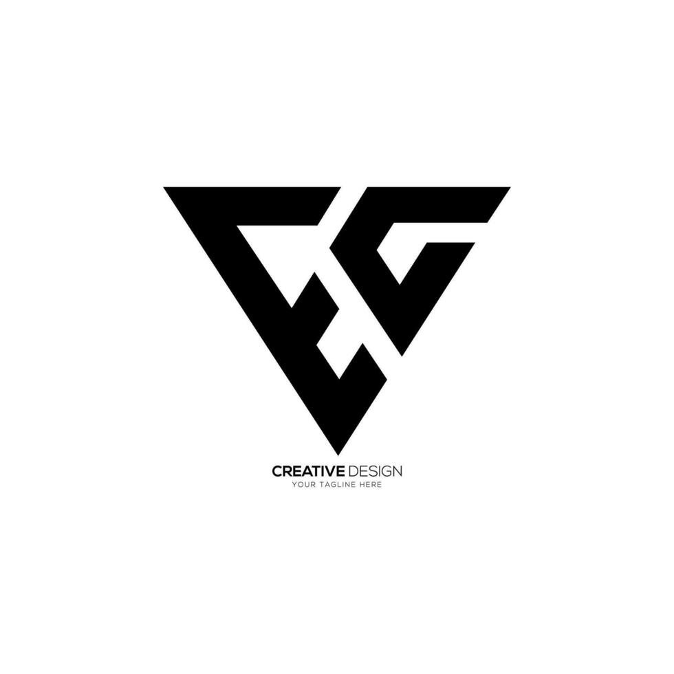 lettera e g v moderno unico forme alfabeto triangolo tipografia monogramma logo. e logo. g logo vettore