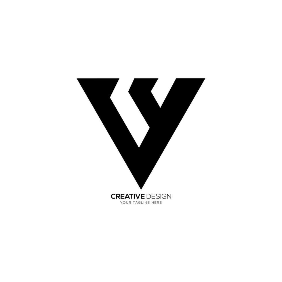 lettera vw moderno triangolo forma creativo aziendale astratto monogramma logo design vettore