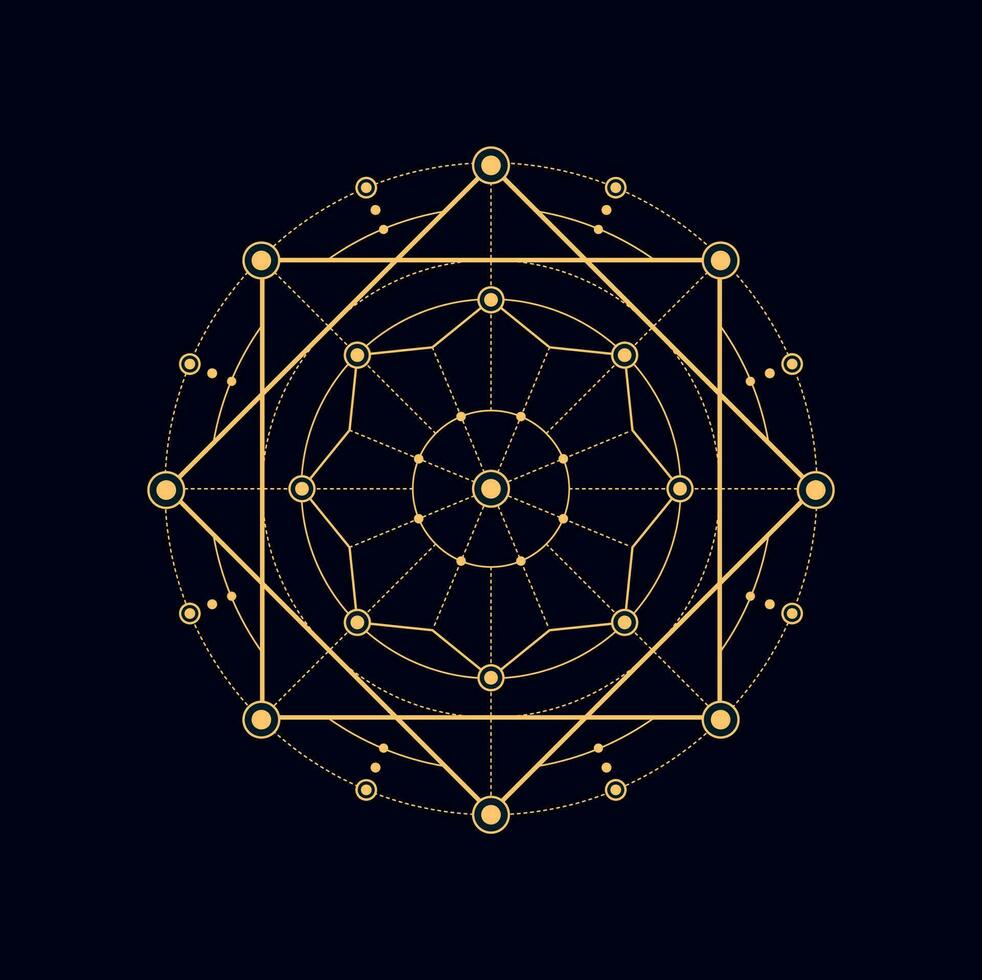 sacro geometrico forma, mistico alchimia Magia cartello vettore