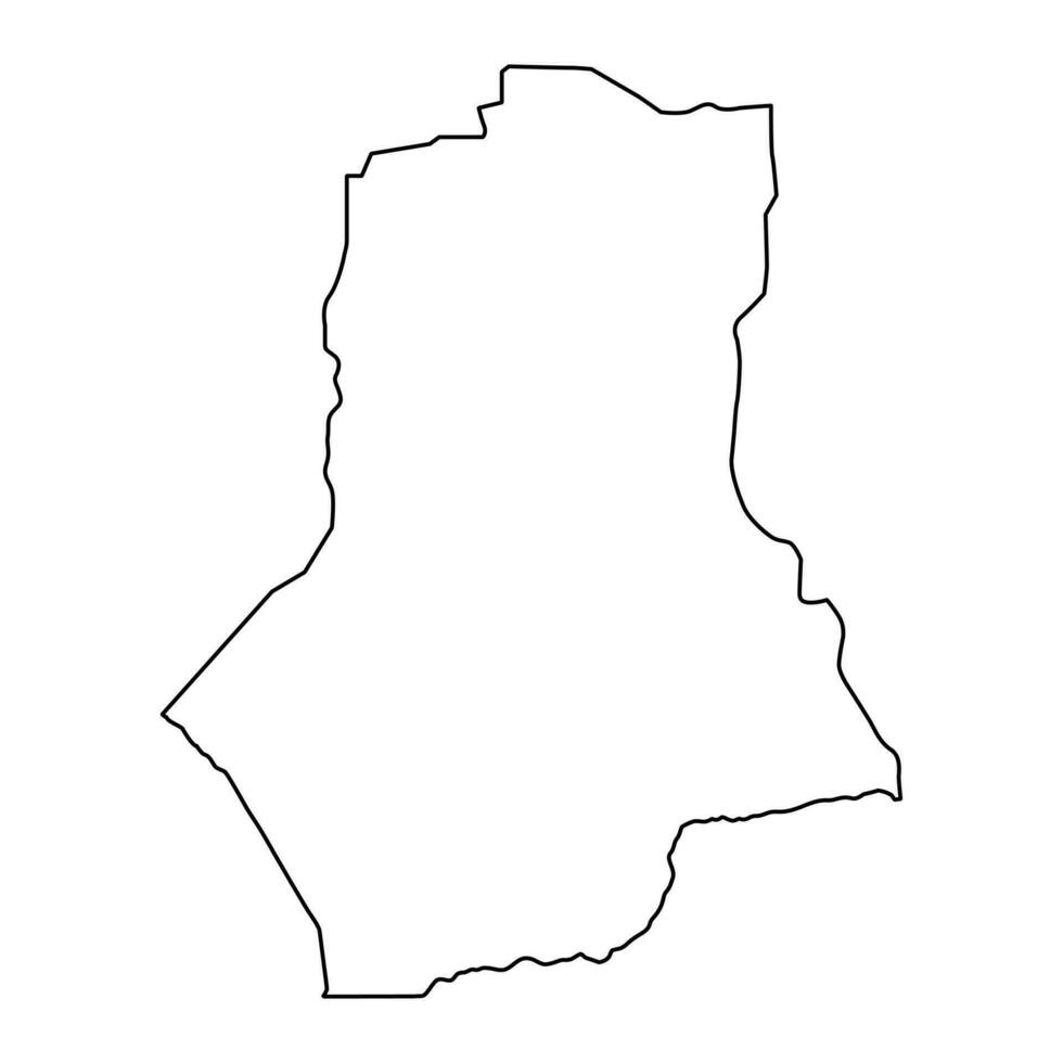 Sud darfur stato carta geografica, amministrativo divisione di Sudan. vettore illustrazione.