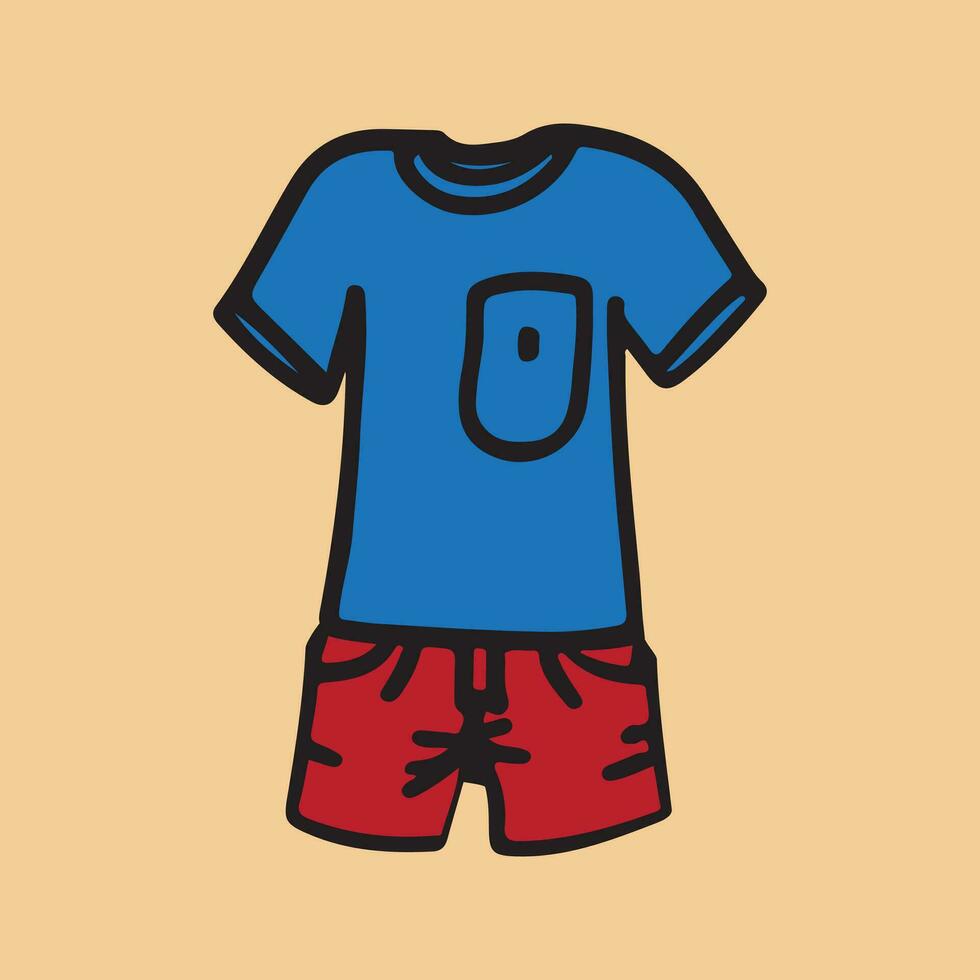 maglietta e pantaloncini modello per sito web e striscione. vettore illustrazione eps 10.