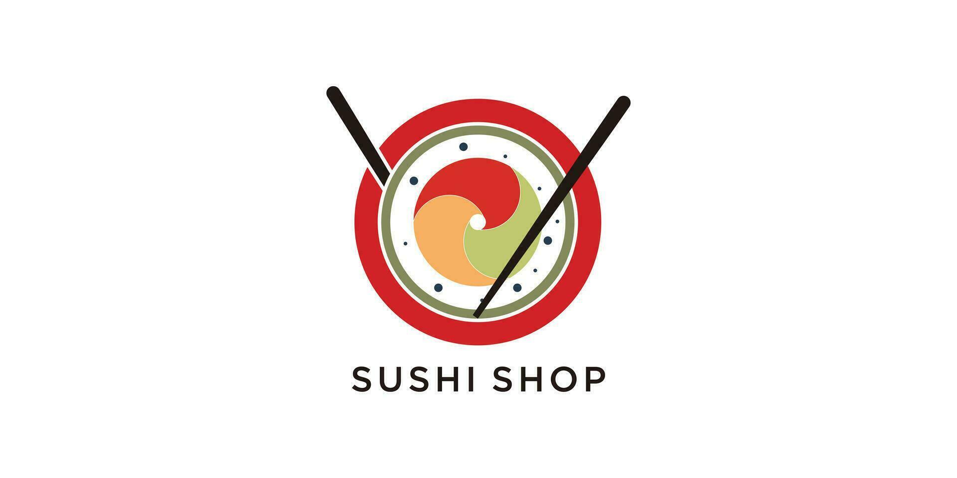 Sushi ristorante logo modello vettore illustrazione