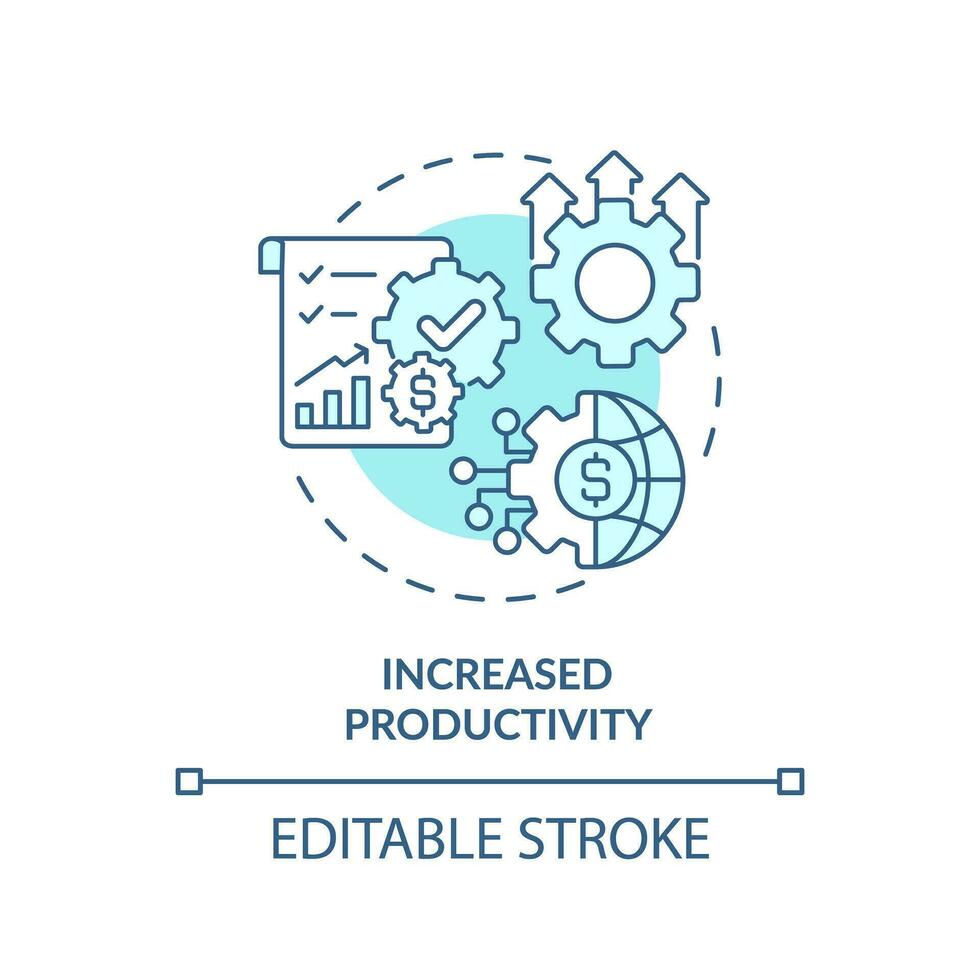 modificabile è aumentato produttività icona, isolato vettore, straniero diretto investimento magro linea illustrazione. vettore