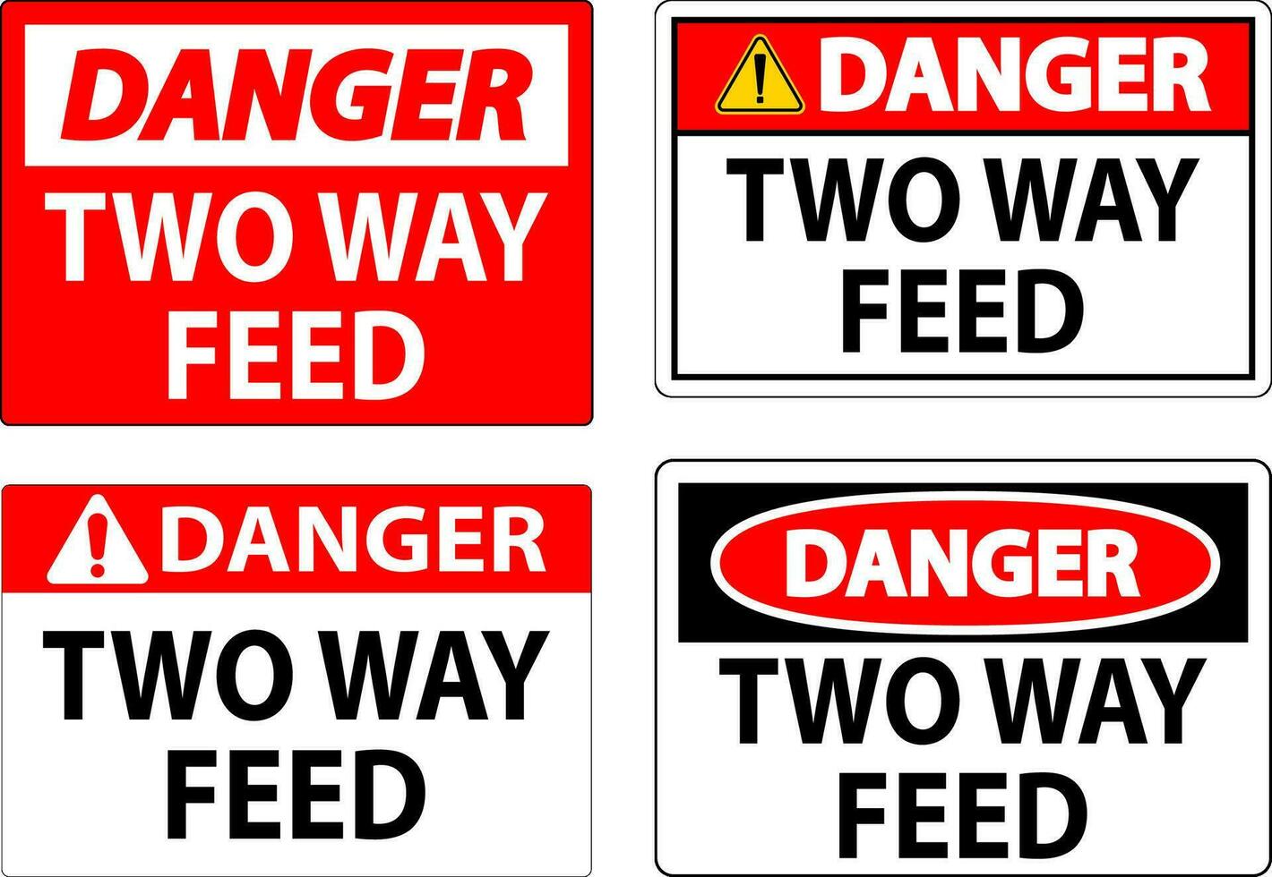 Pericolo cartello Due modo alimentazione vettore
