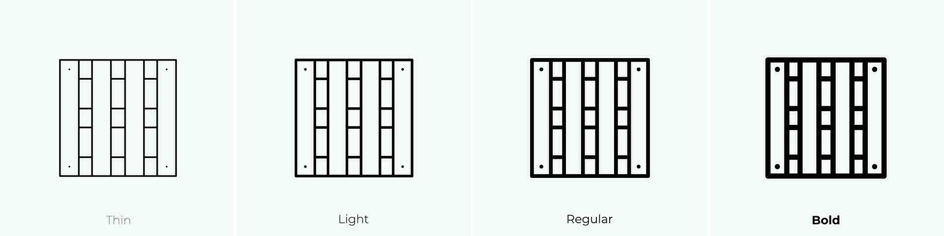 di legno icona. sottile, luce, regolare e grassetto stile design isolato su bianca sfondo vettore