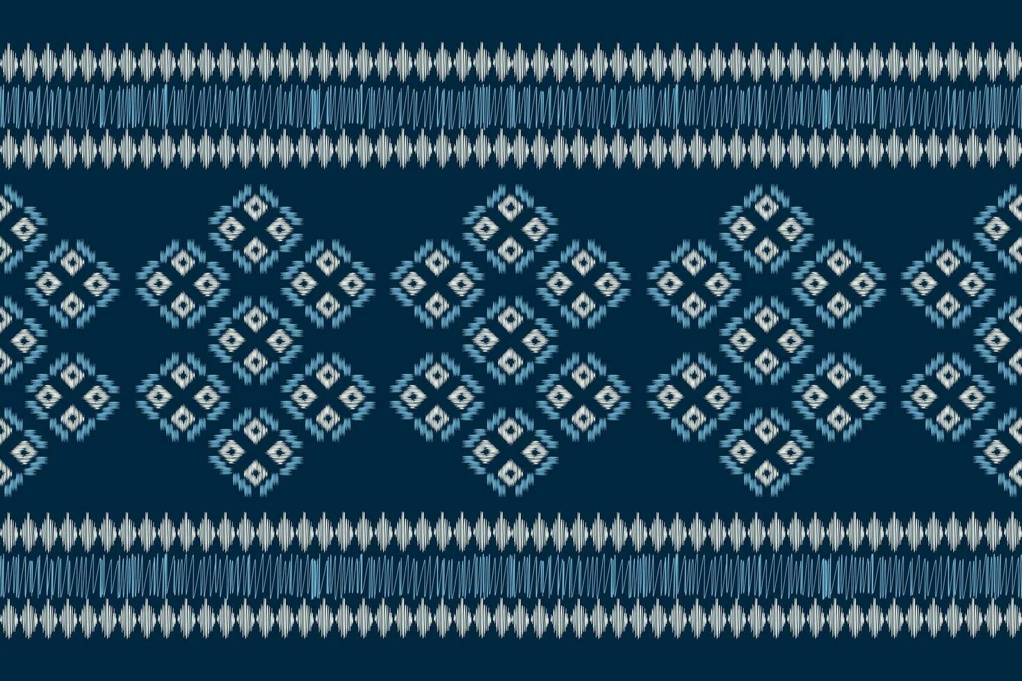 etnico geometrico tessuto modello attraversare punto.ikat ricamo etnico orientale pixel modello blu sfondo. astratto, vettore, illustrazione. trama, abbigliamento, cornice, decorazione, motivi, seta sfondo. vettore