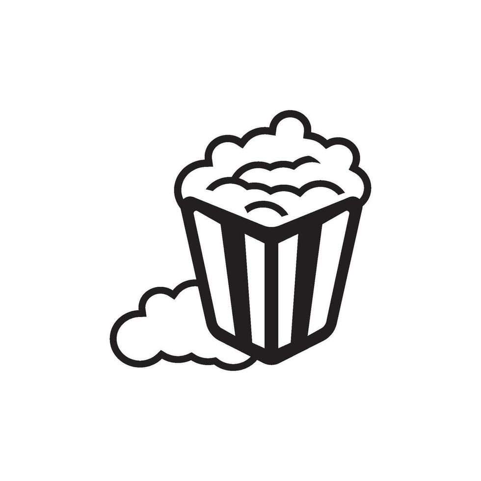 Popcorn icona vettore isolato, logo design illustrazione