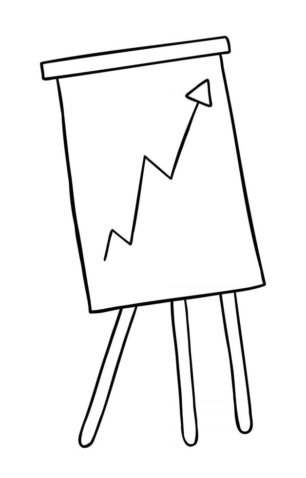 fumetto illustrazione vettoriale del grafico grafico delle vendite in piedi con freccia su